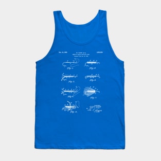 Fly Fishing Patent - Fisherman Art - Blueprint Tank Top